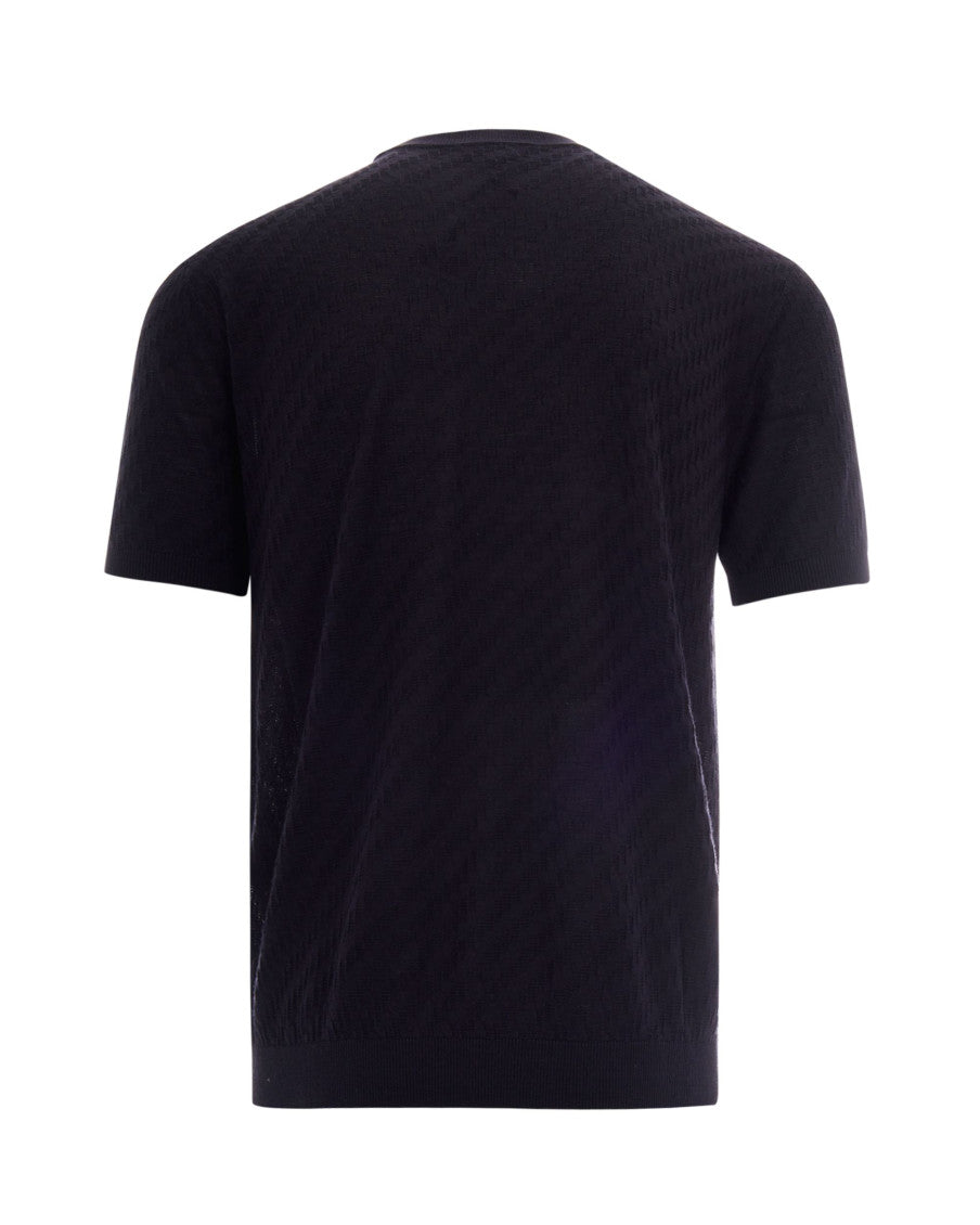 Navy Blue Solid T-Shirt 2
