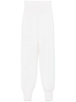 White Wool knitted trousers 1