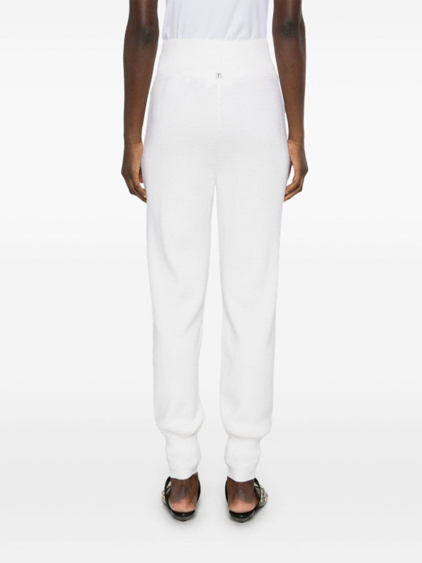 White Wool knitted trousers 3