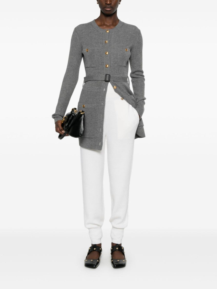 White Wool knitted trousers 5