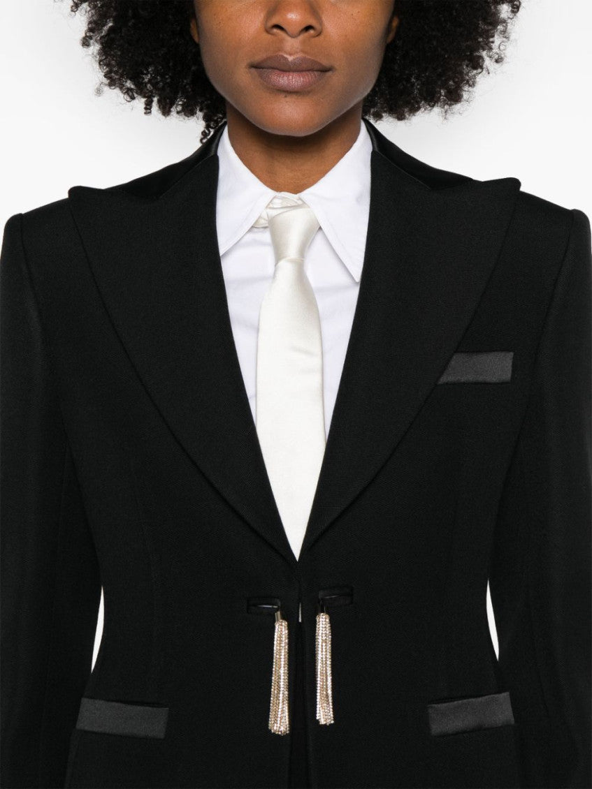 Black tassel-detail blazer 4
