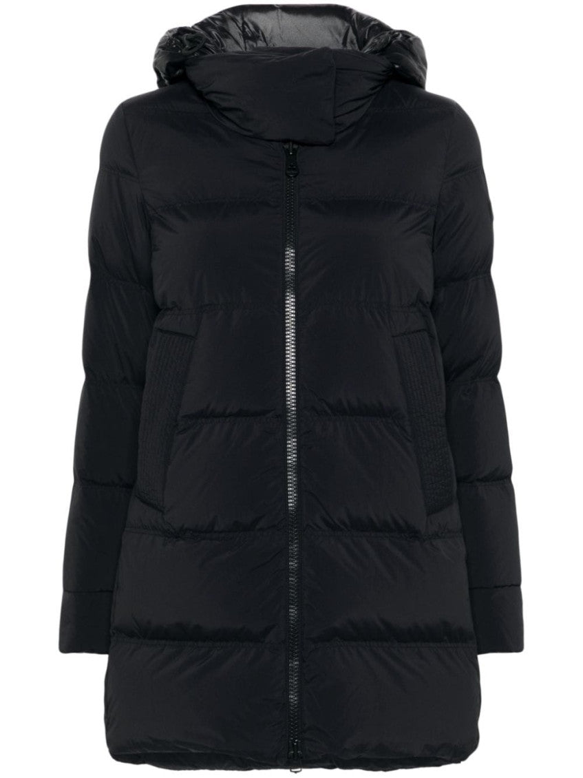 Black logo-appliqué jacket 1