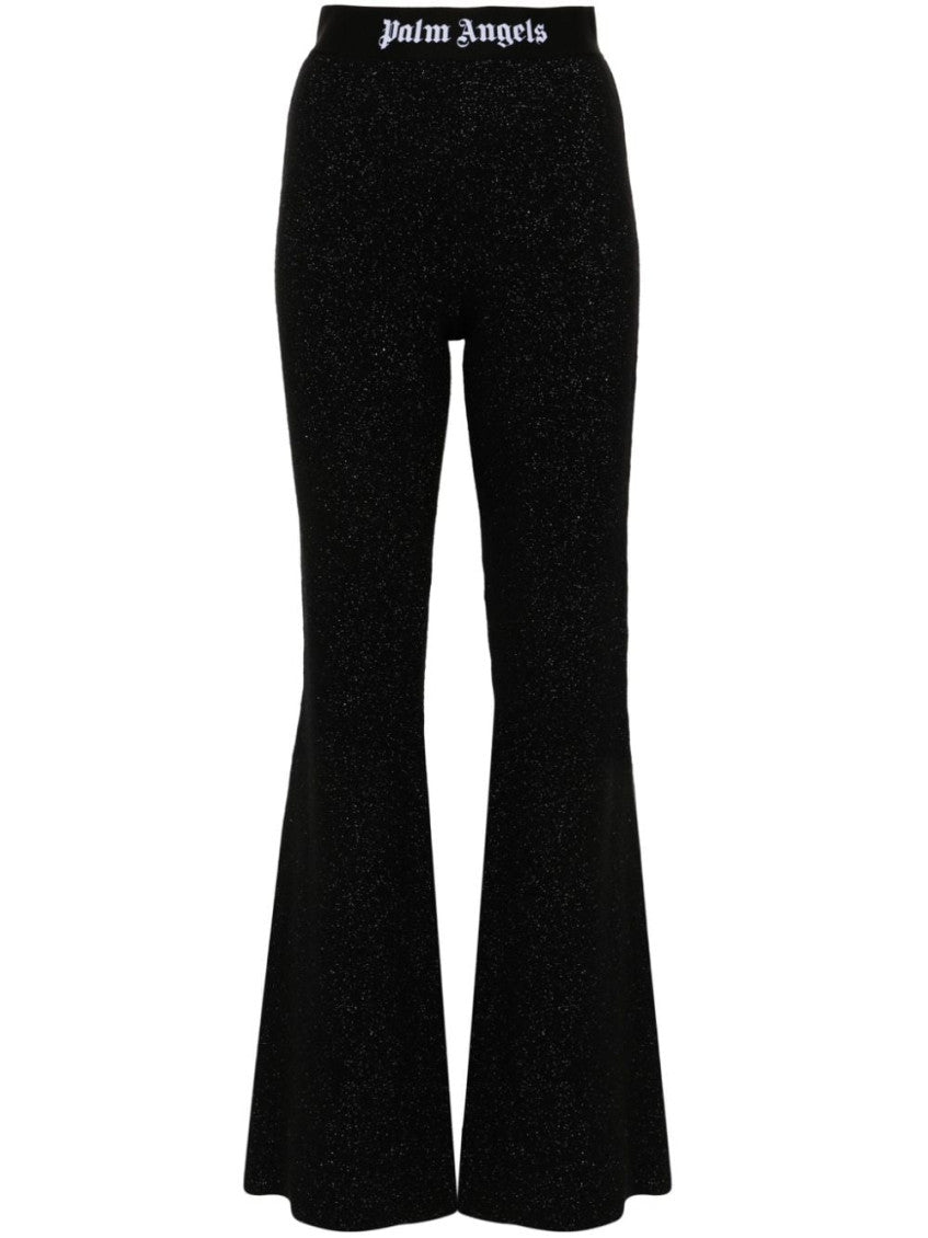 Black logo-tape trousers 1