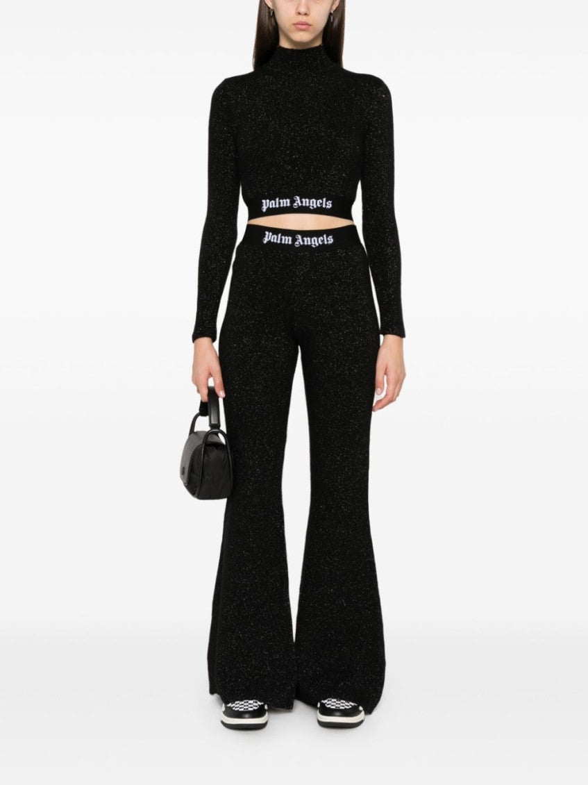 Black logo-tape trousers 5