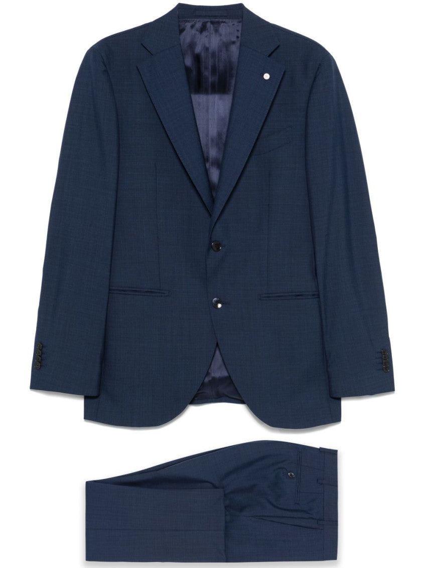 Navy Blue Double-breasted Suit 1