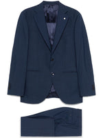 Navy Blue Double-breasted Suit 1