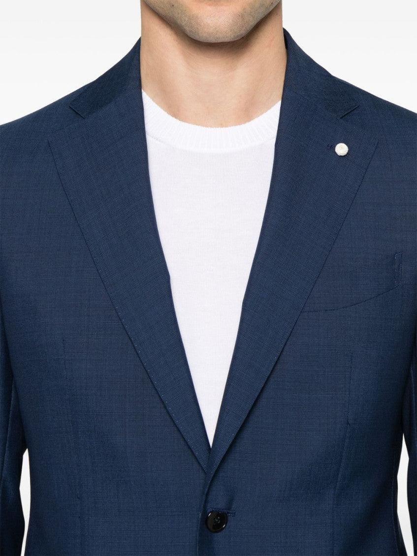 Navy Blue Double-breasted Suit 5