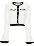 White Crochet cropped cardigan 1