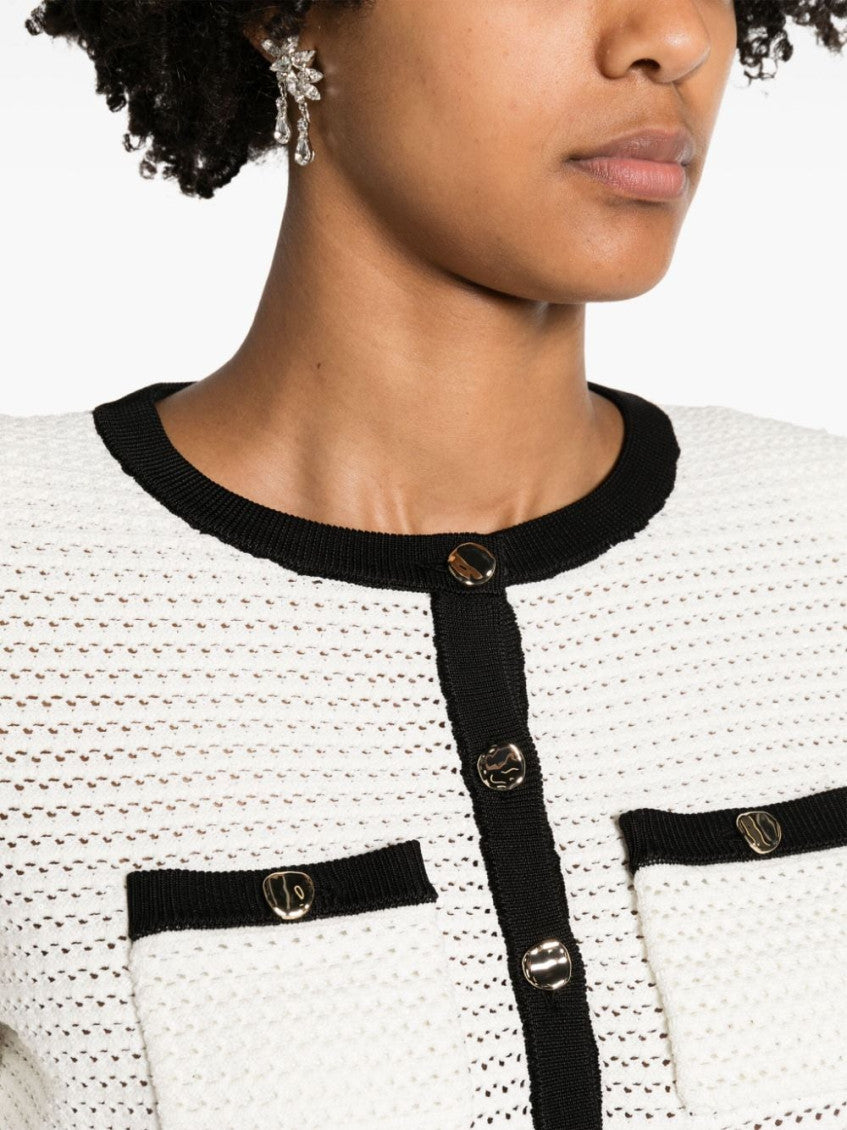 White Crochet cropped cardigan 4
