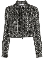 Black Tony monogram-pattern cropped jacket 1