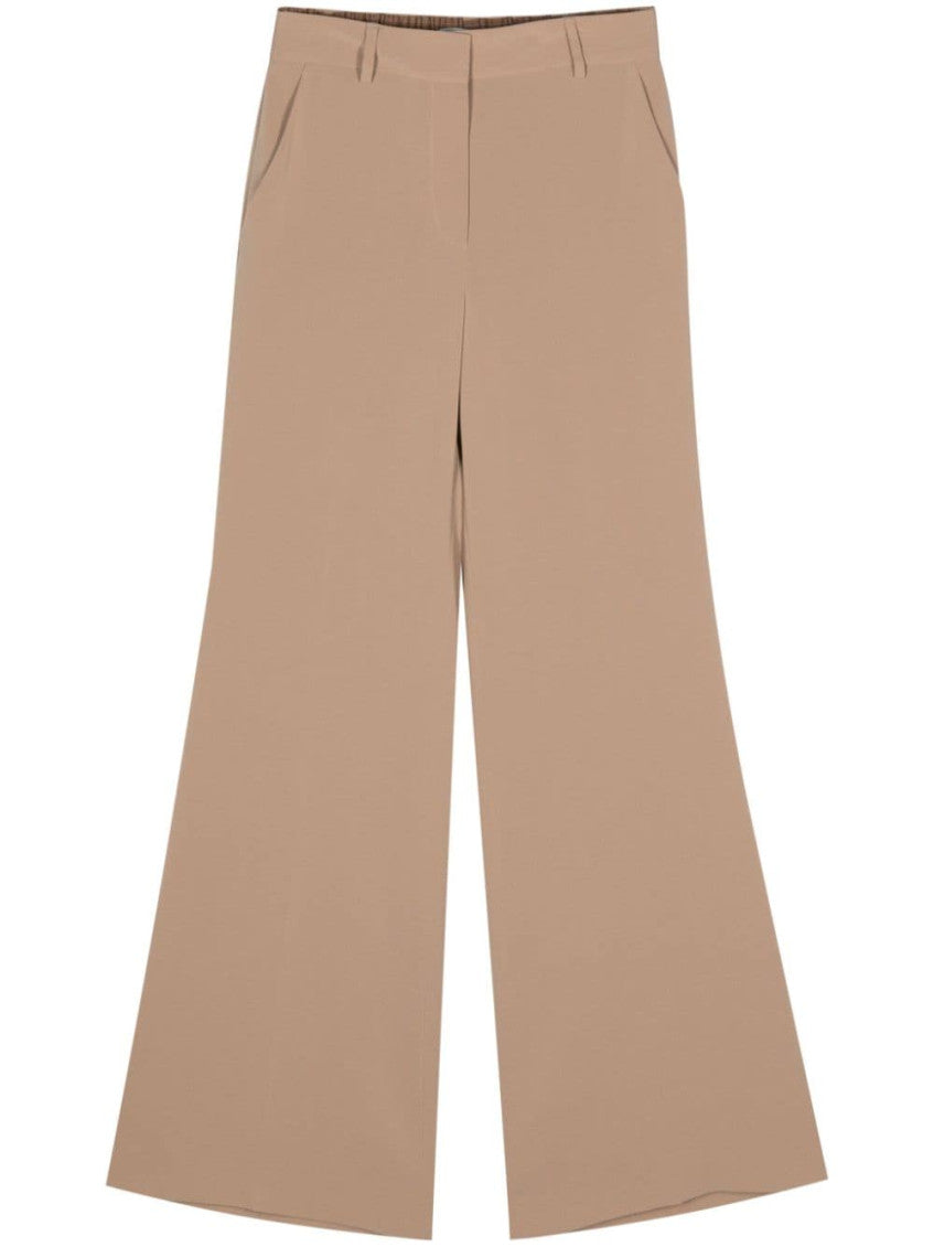 Beige flared tailored trousers 1