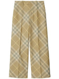 Beige check-print tailored trousers 1