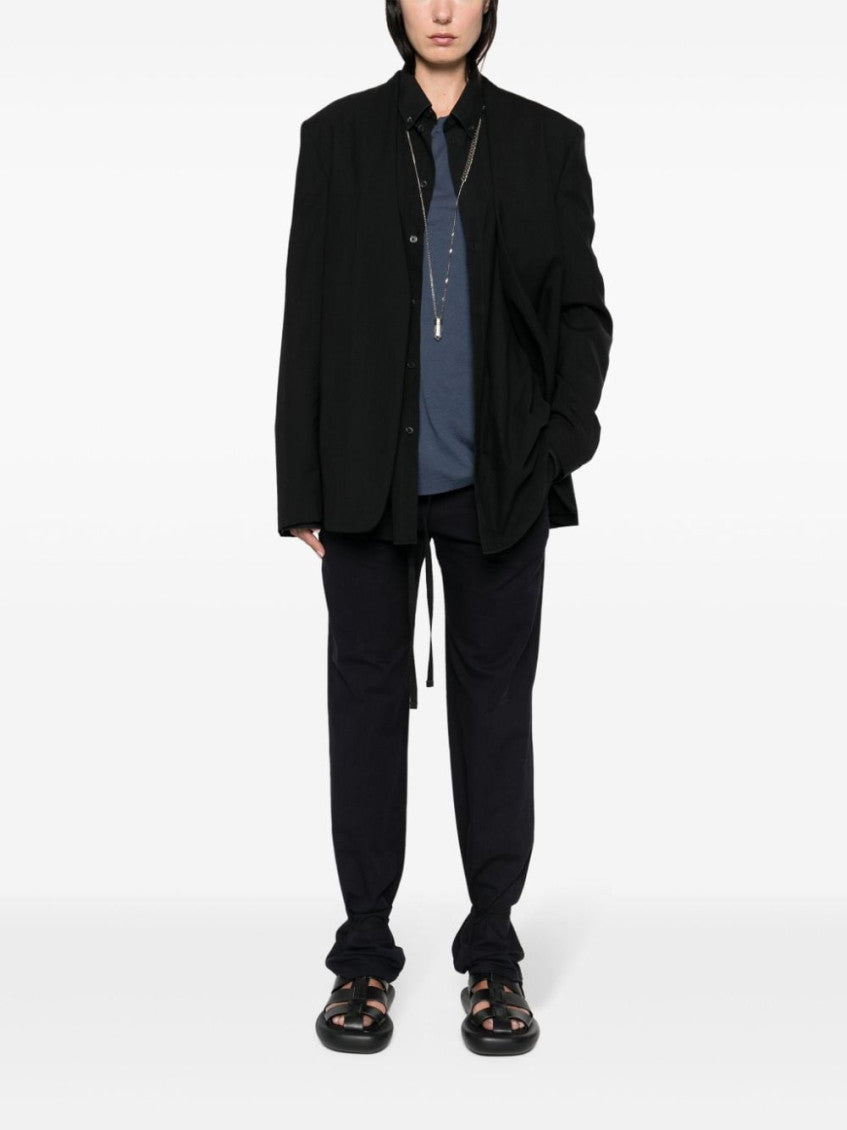 Navy Blue Drawstring Trousers 3