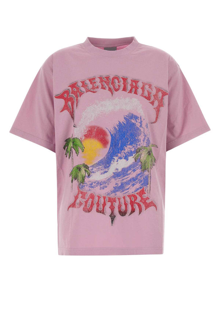 Pink Graphic Crew Neck T-Shirt 1