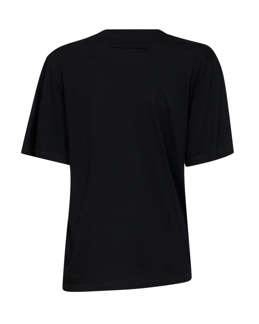 Black Solid Crew Neck T-Shirt 2