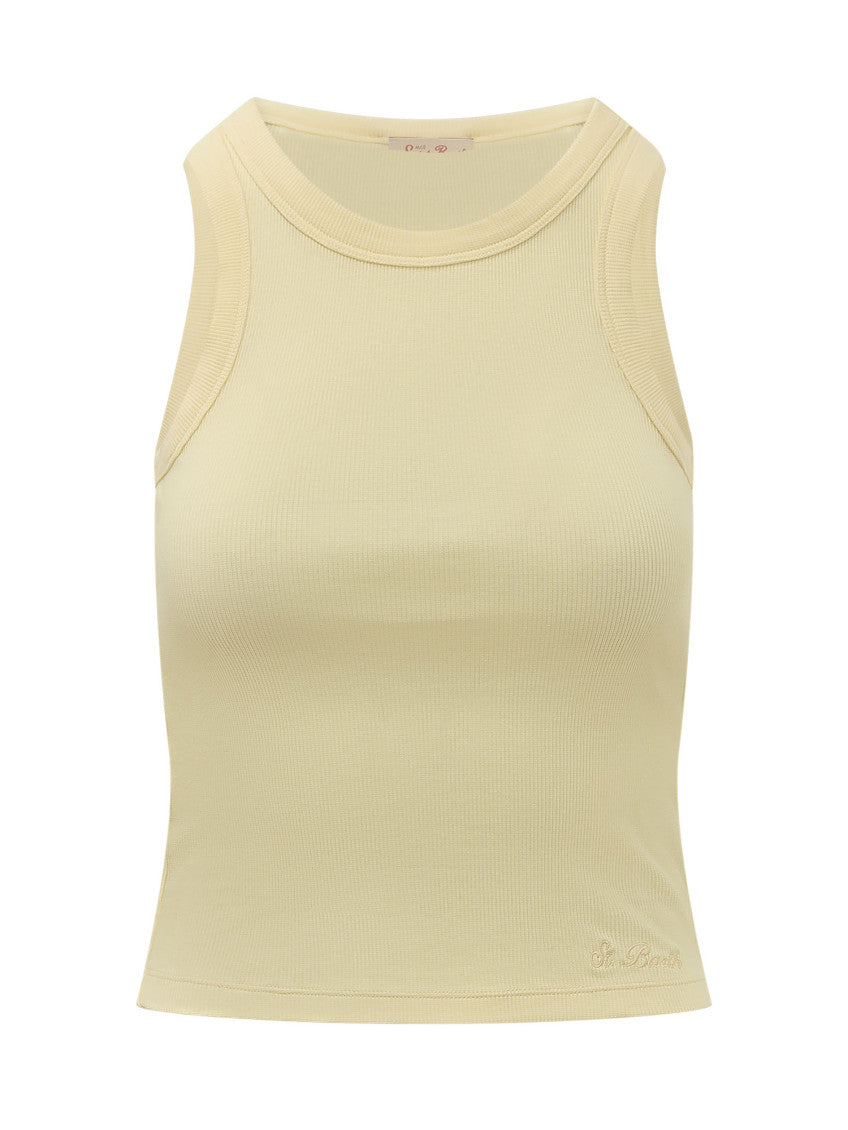 Yellow Solid Round Neck Top 1