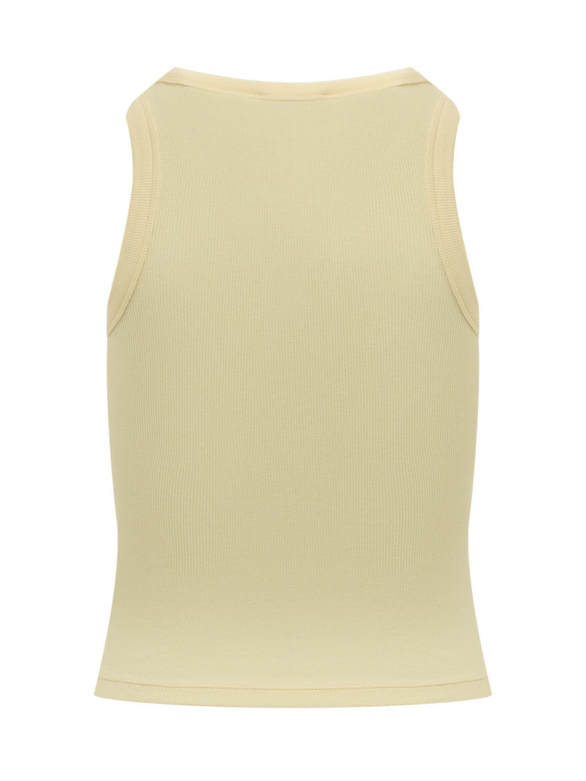 Yellow Solid Round Neck Top 2