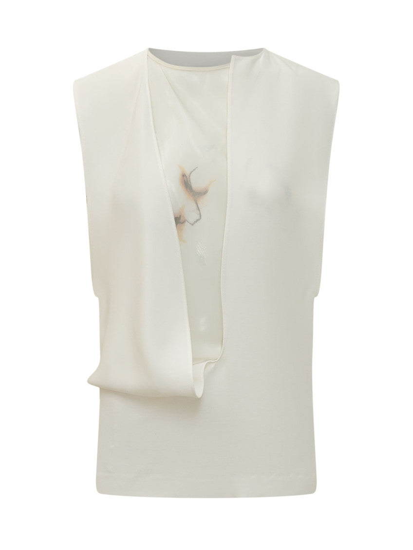 White Solid Round Neck Top 1