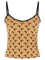 Beige Printed Scoop Neck Top 1