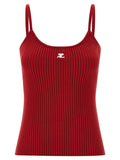 Red Knitted Scoop Neck Top 1