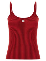 Red Knitted Scoop Neck Top 1