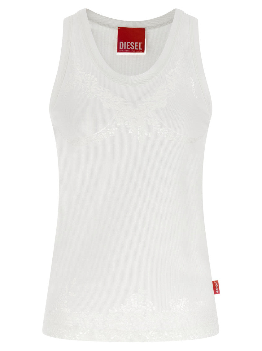 White Lace Round Neck Top 1