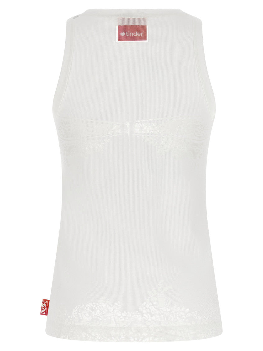 White Lace Round Neck Top 2