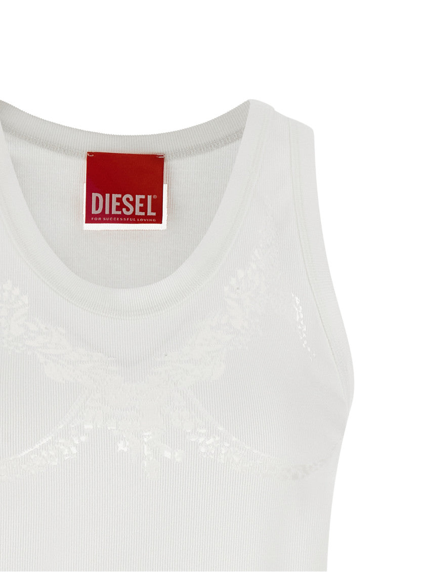 White Lace Round Neck Top 3
