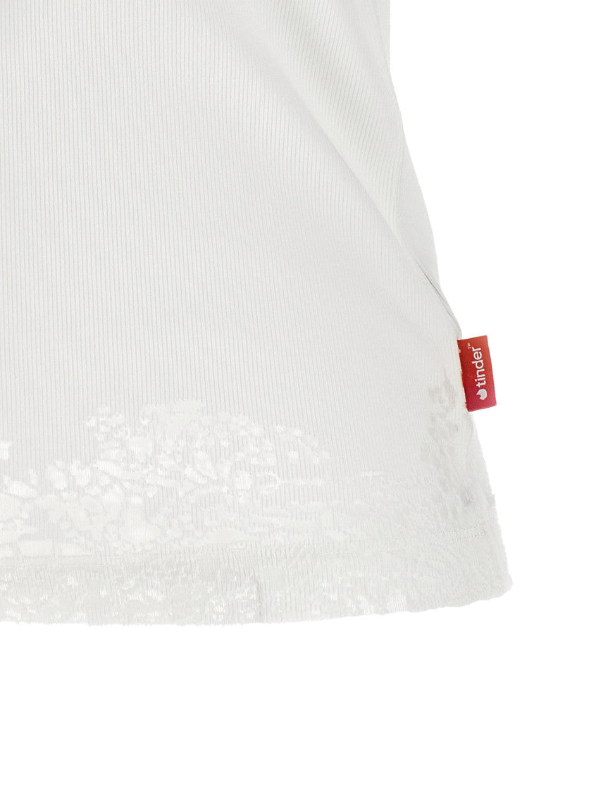 White Lace Round Neck Top 4