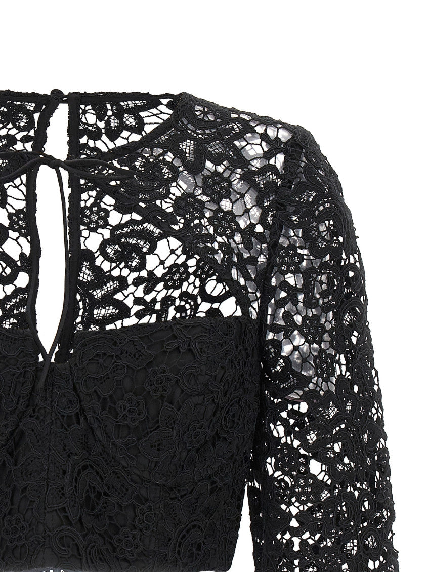 Black Lace Round Neck Top 3