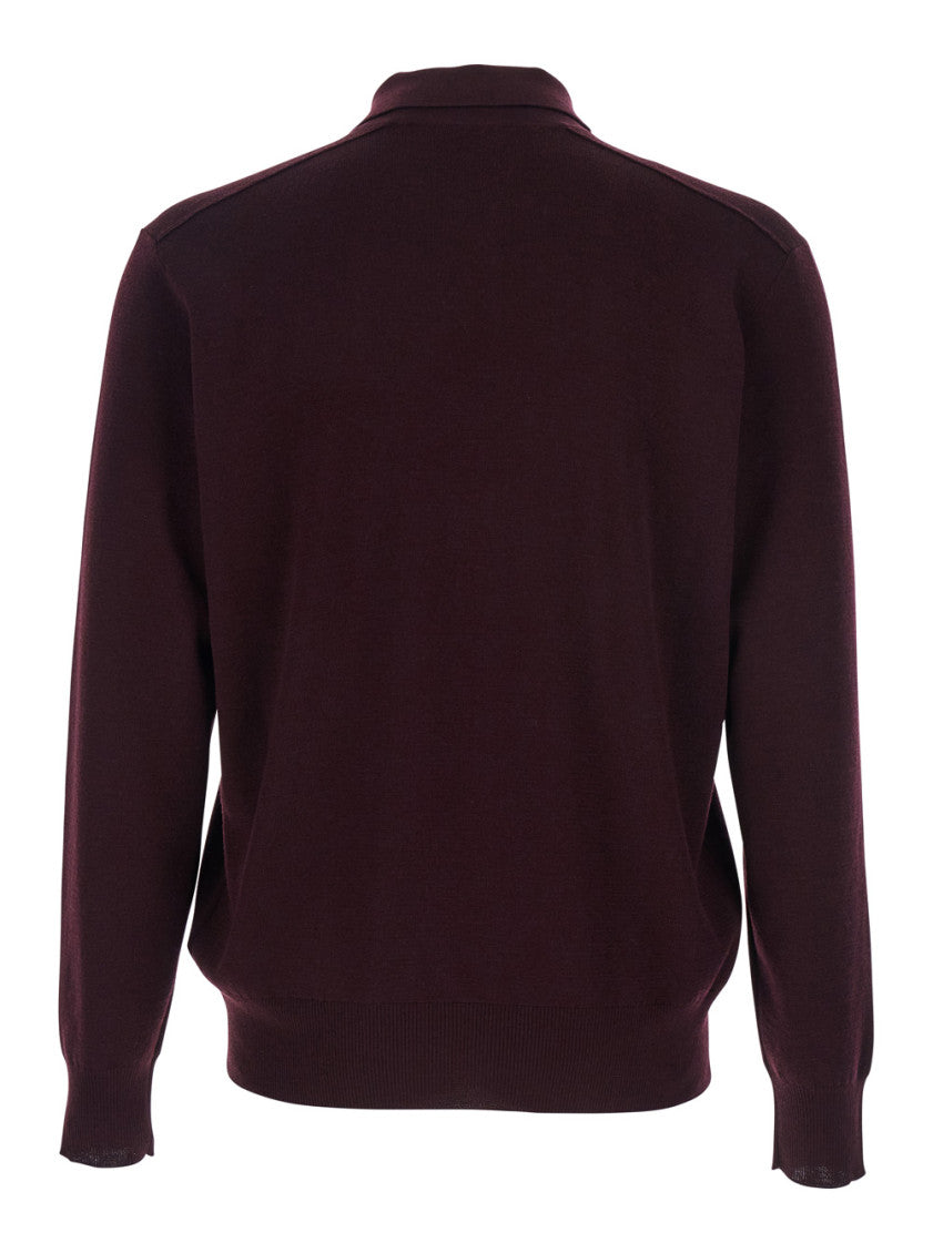 Maroon Shirt Collar Polo 2
