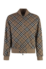 Beige Check Bomber Jacket 1