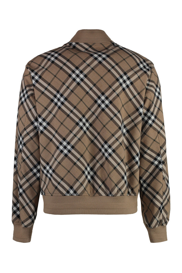 Beige Check Bomber Jacket 2