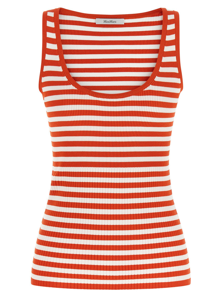 Red Stripes Scoop Neck Top 1