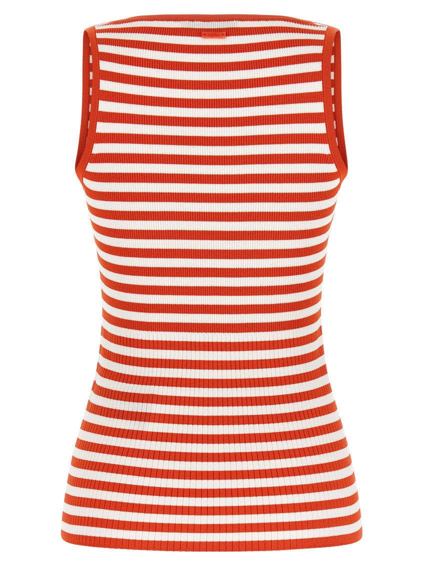 Red Stripes Scoop Neck Top 2
