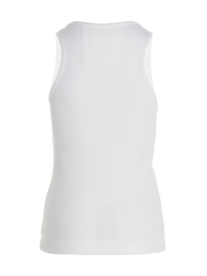 White Logo Scoop Neck Top 2