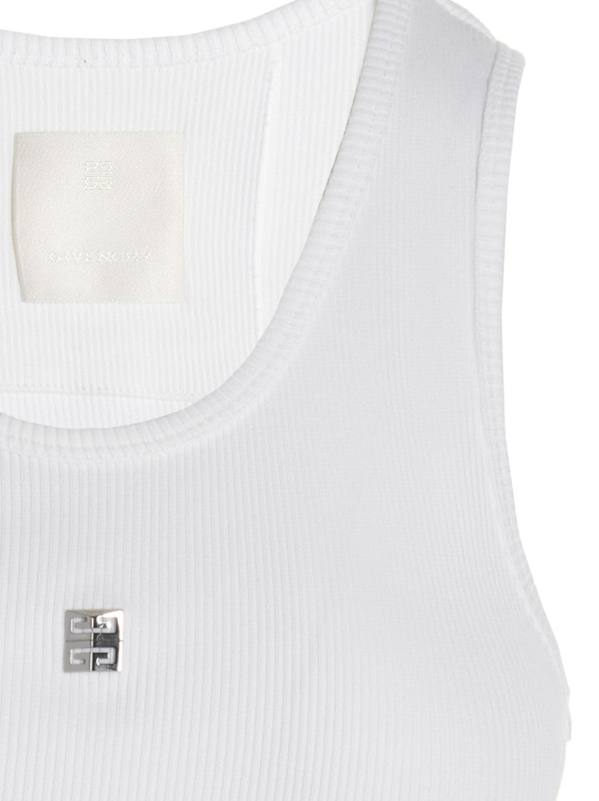 White Logo Scoop Neck Top 3