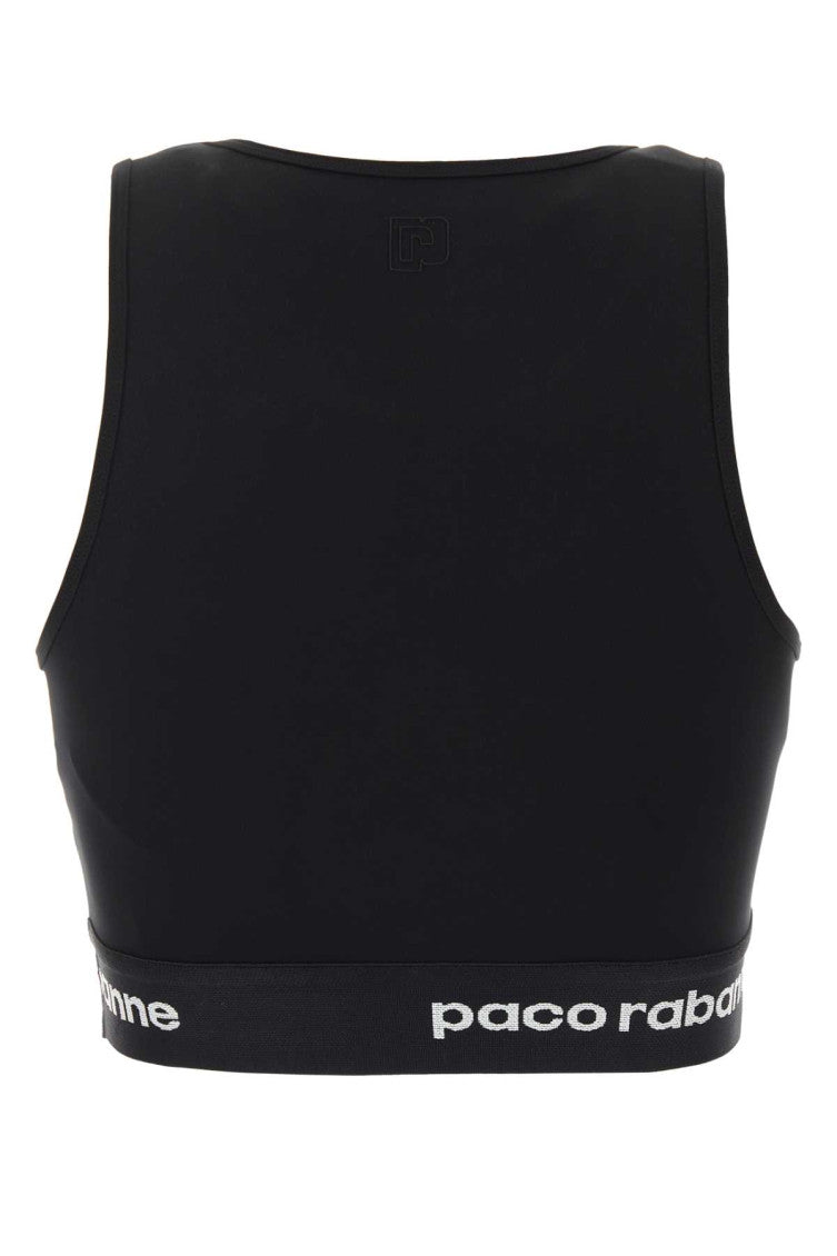 Black Logo Round Neck Top 2