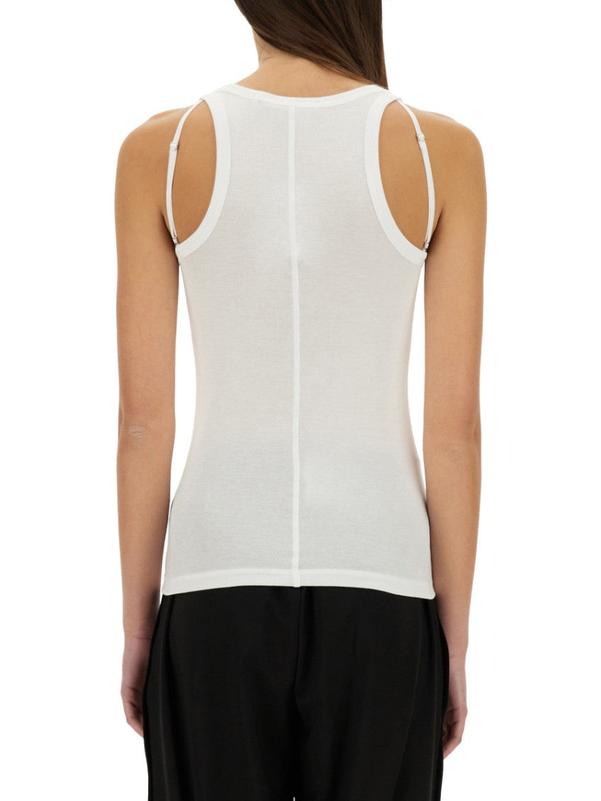 Beige Solid Scoop Neck Top 2