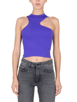 Purple Solid Mock Collar Top 1