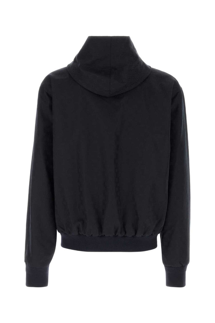 Black Solid Hood Jacket 2