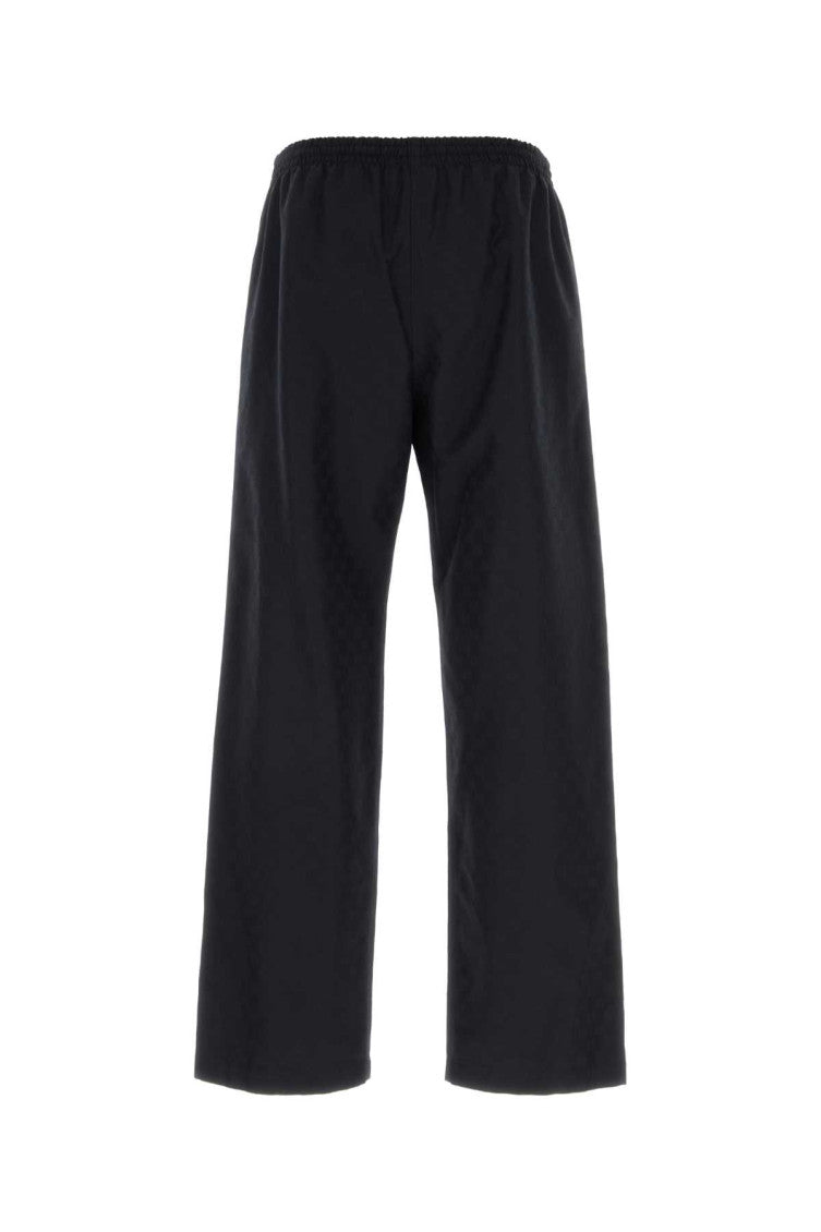 Black Nylon Solid Pyjama 2