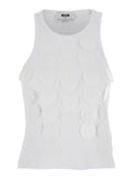 White Embellished Round Neck Top 1