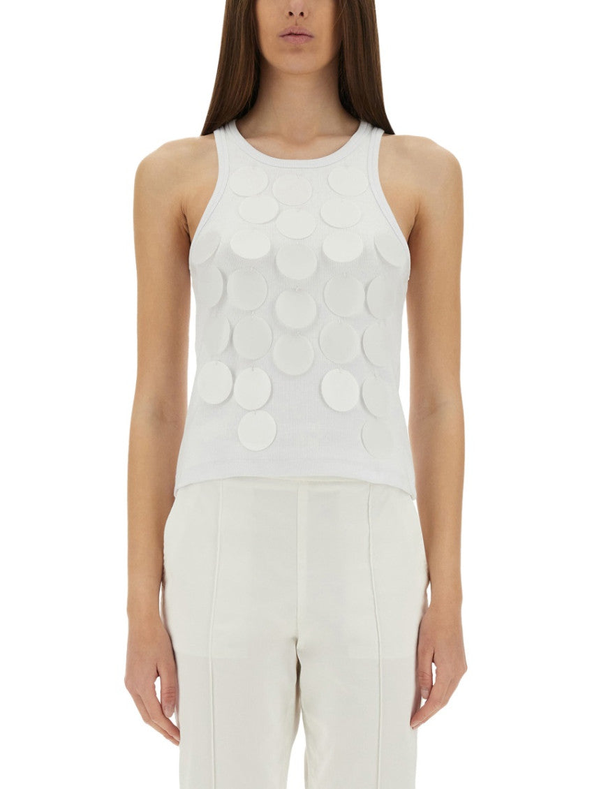 White Embellished Round Neck Top 2