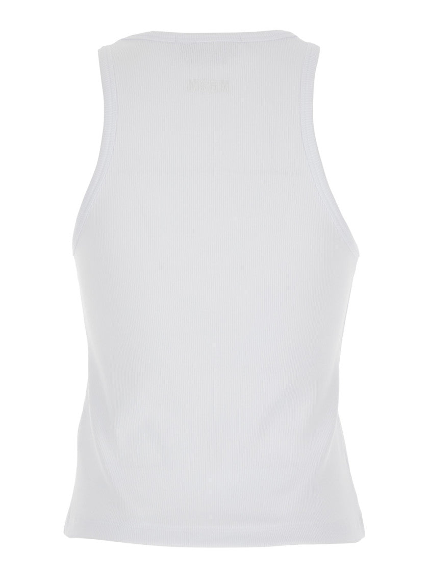 White Embellished Round Neck Top 3