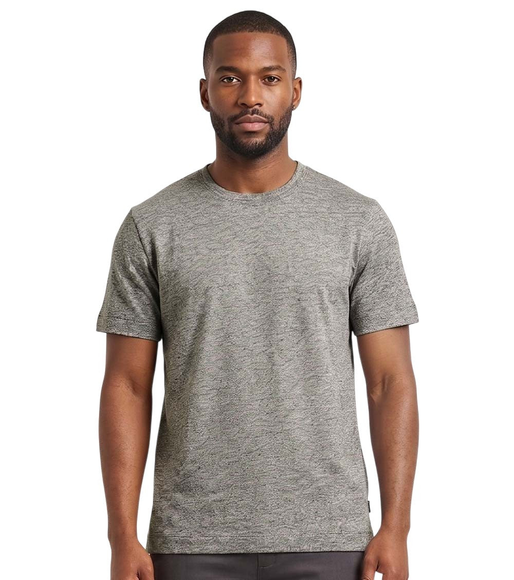 Grey Solid Crew Neck T-Shirt 1