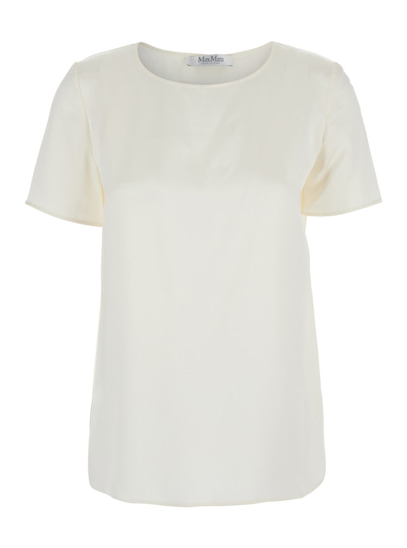 White Solid Round Neck Top 1