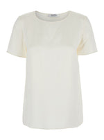 White Solid Round Neck Top 1