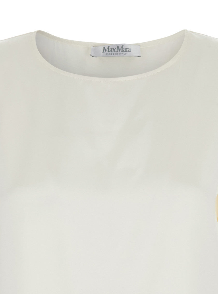 White Solid Round Neck Top 3
