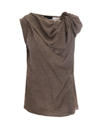 White Solid Cowl Neck Top 1